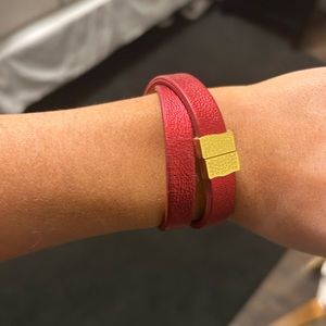 Rustic Cuff red wrap bracelet